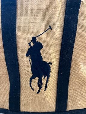 Polo logo Burlap purse/tote